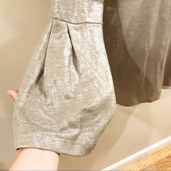 DREW Shay Linen Top in Metallic Gold Small - Picture 4 of 12